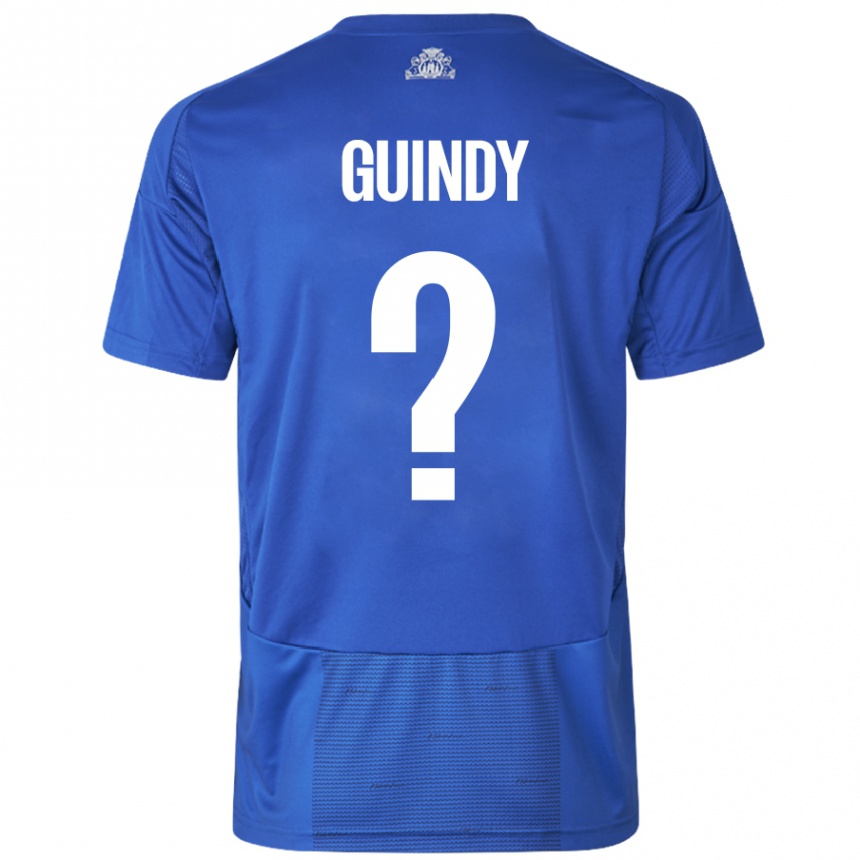 Niño Fútbol Camiseta Eliot Guindy #0 Blanco Azul 2ª Equipación 2024/25