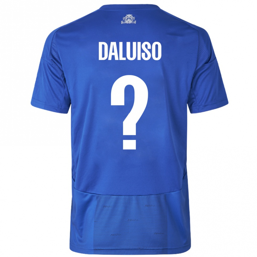 Niño Fútbol Camiseta Christoffer Daluiso #0 Blanco Azul 2ª Equipación 2024/25