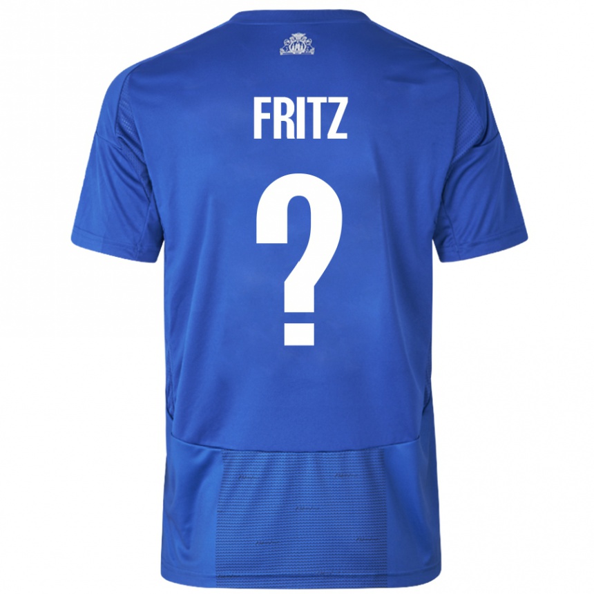 Niño Fútbol Camiseta Gustav Fritz #0 Blanco Azul 2ª Equipación 2024/25