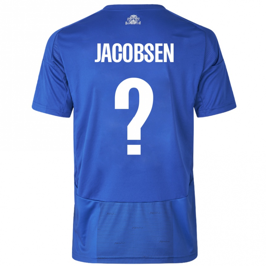 Niño Fútbol Camiseta Holger Jacobsen #0 Blanco Azul 2ª Equipación 2024/25