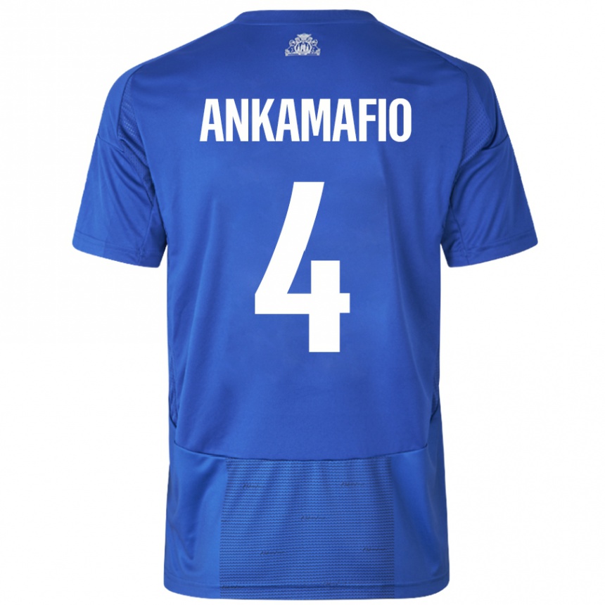 Niño Fútbol Camiseta Graham Ankamafio #4 Blanco Azul 2ª Equipación 2024/25