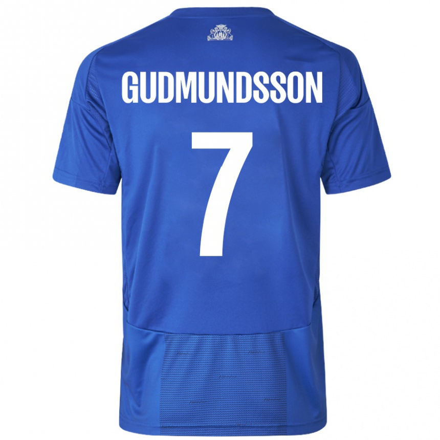 Niño Fútbol Camiseta Galdur Gudmundsson #7 Blanco Azul 2ª Equipación 2024/25