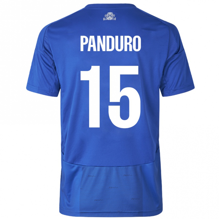 Niño Fútbol Camiseta Tristan Panduro #15 Blanco Azul 2ª Equipación 2024/25