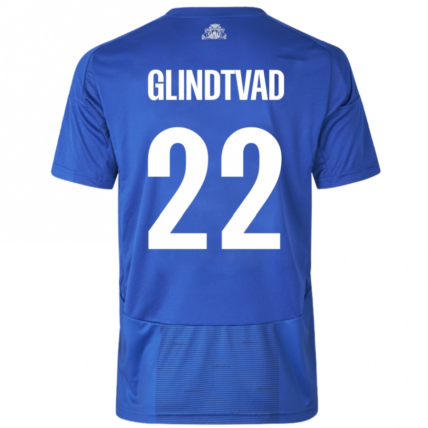 Niño Fútbol Camiseta William Glindtvad #22 Blanco Azul 2ª Equipación 2024/25