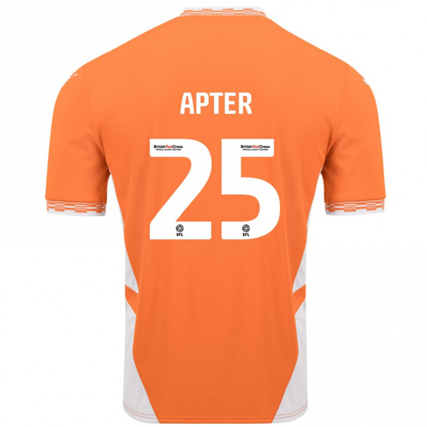 Hombre Fútbol Camiseta Rob Apter #25 Naranja Blanco 1ª Equipación 2024/25