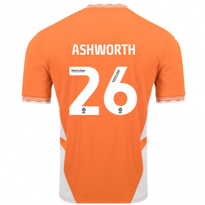 Hombre Fútbol Camiseta Zac Ashworth #26 Naranja Blanco 1ª Equipación 2024/25