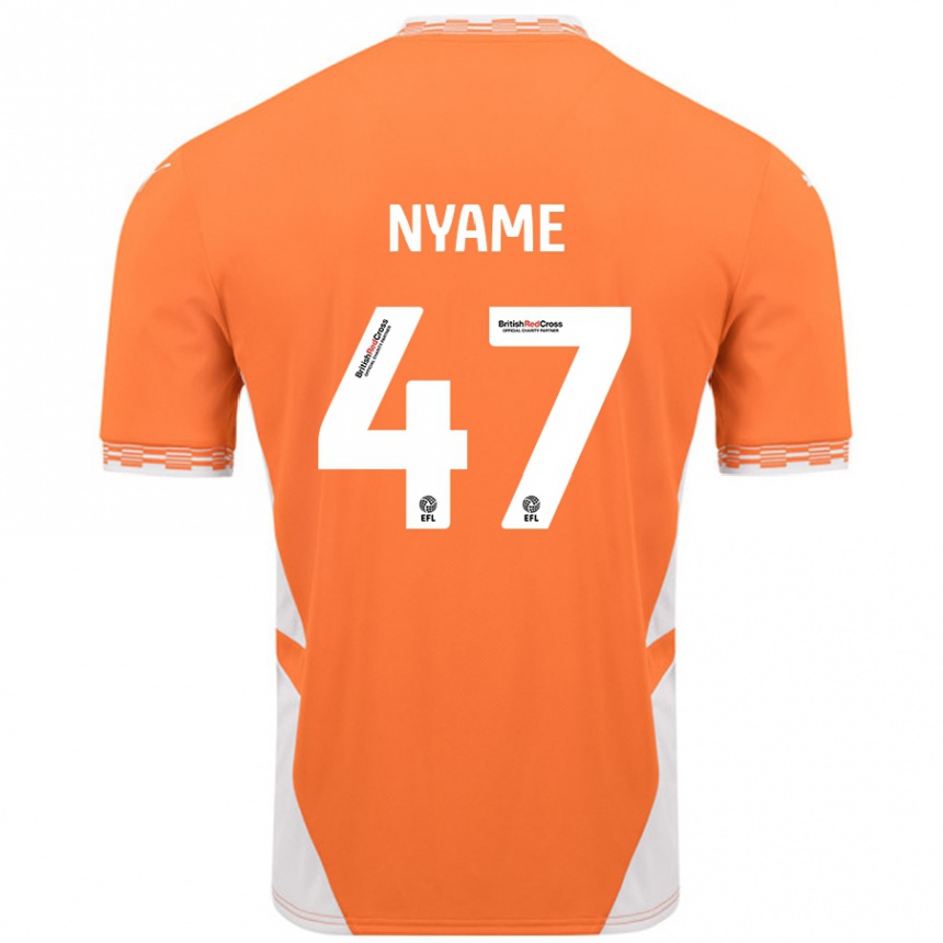 Hombre Fútbol Camiseta Josh Nyame #47 Naranja Blanco 1ª Equipación 2024/25