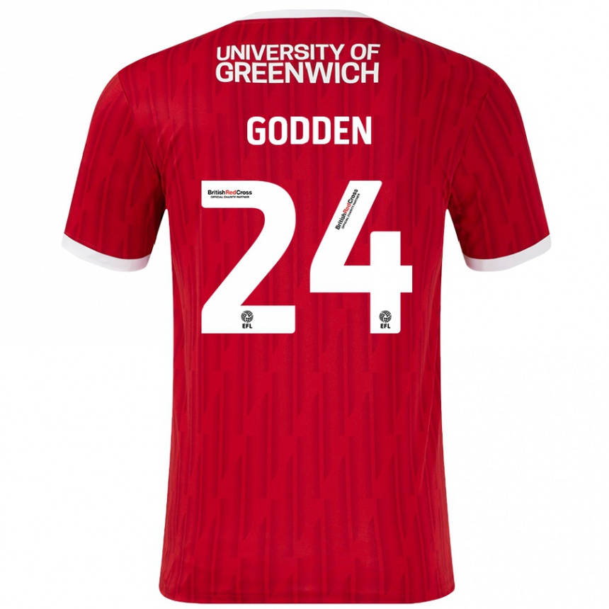 Hombre Fútbol Camiseta Matt Godden #24 Rojo Blanco 1ª Equipación 2024/25