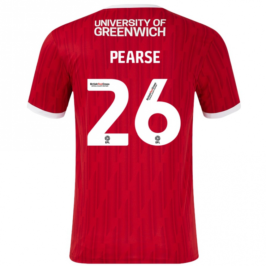 Hombre Fútbol Camiseta Gracie Pearse #26 Rojo Blanco 1ª Equipación 2024/25