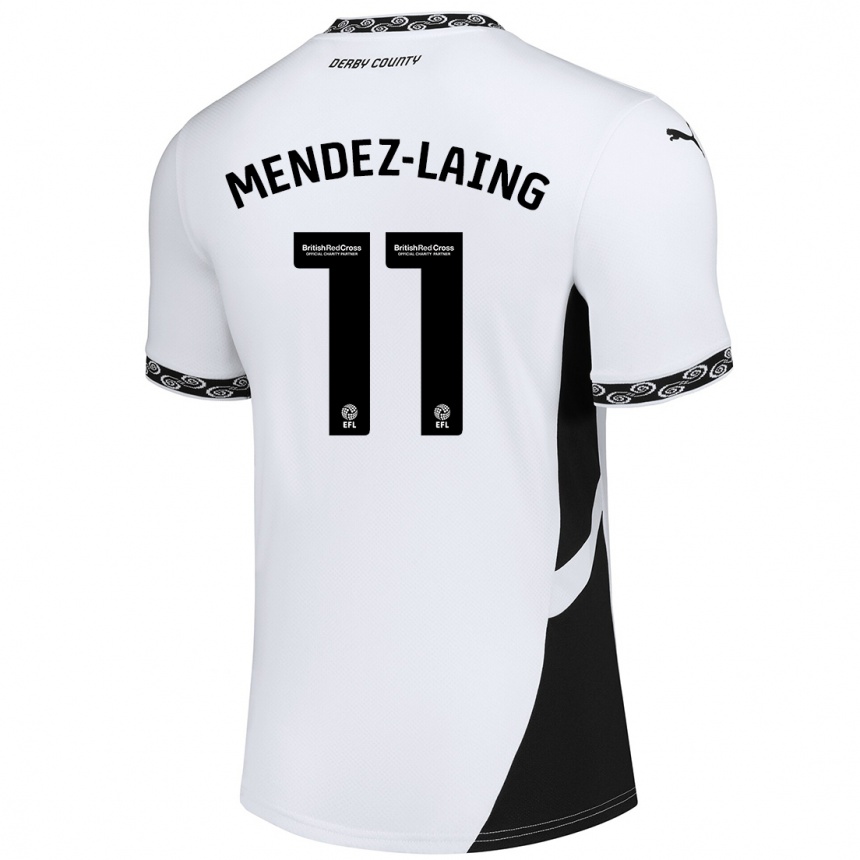 Hombre Fútbol Camiseta Nathaniel Méndez-Laing #11 Blanco Negro 1ª Equipación 2024/25