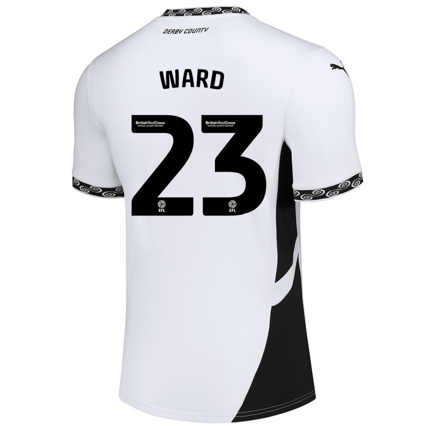 Hombre Fútbol Camiseta Joe Ward #23 Blanco Negro 1ª Equipación 2024/25