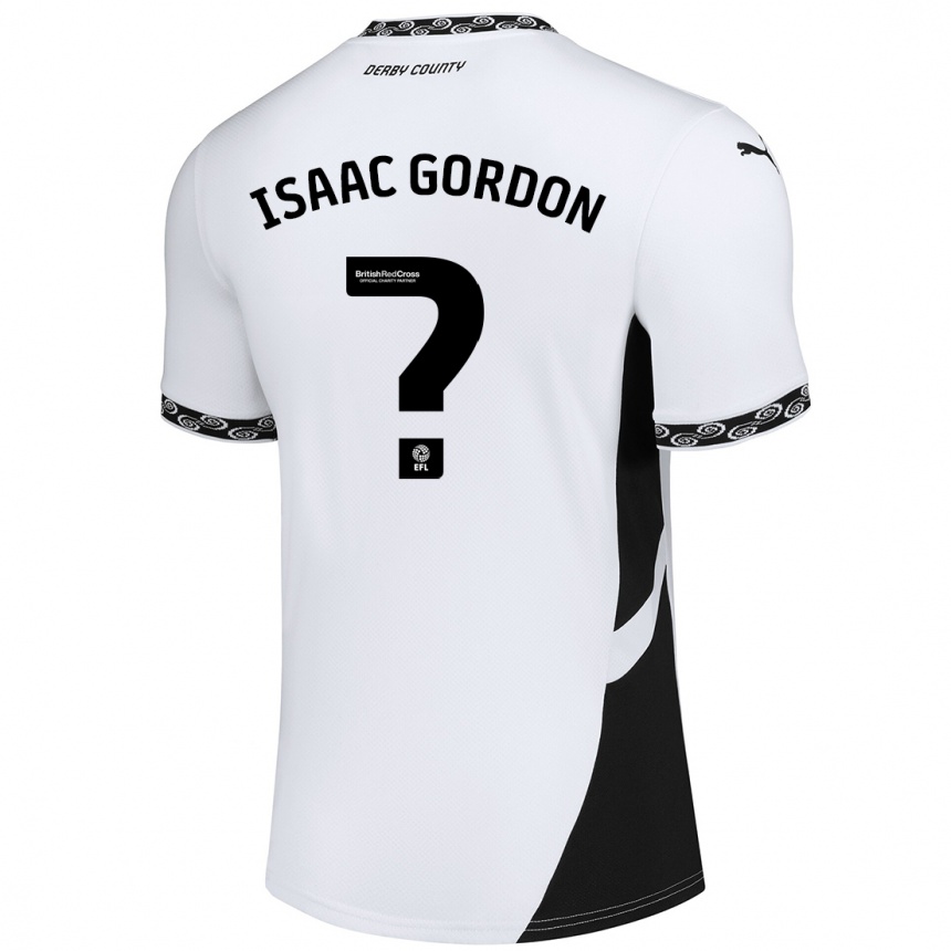 Hombre Fútbol Camiseta Isaac Gordon #0 Blanco Negro 1ª Equipación 2024/25