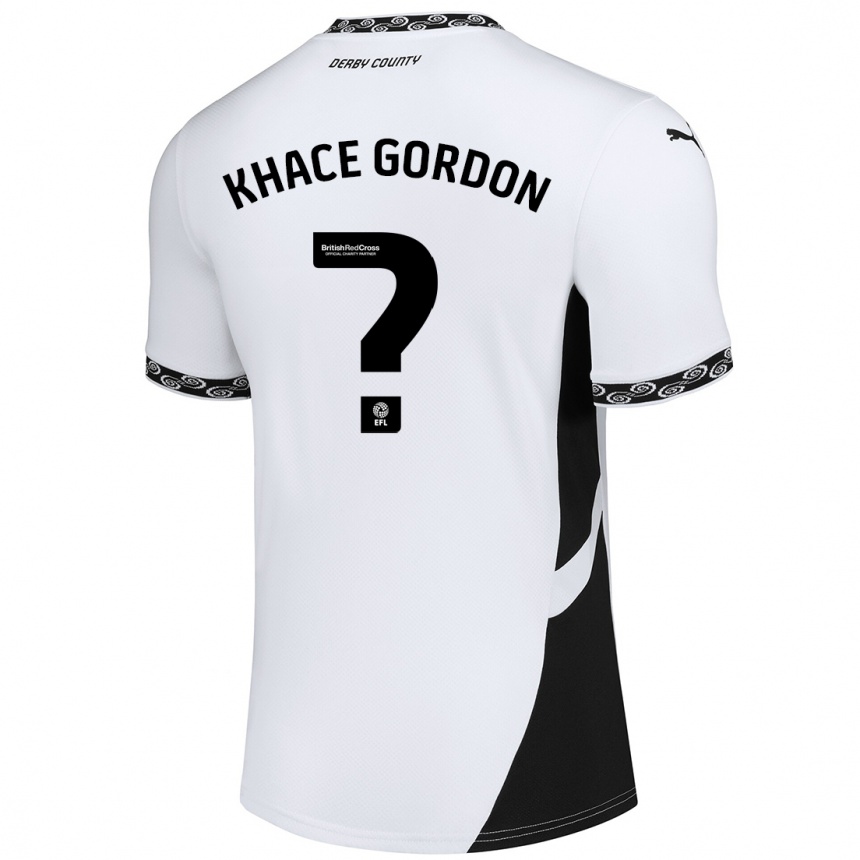 Hombre Fútbol Camiseta Khace Gordon #0 Blanco Negro 1ª Equipación 2024/25