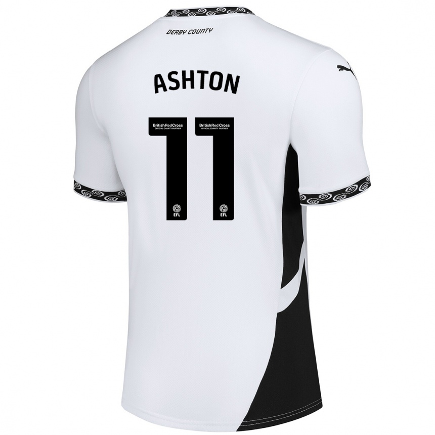 Hombre Fútbol Camiseta Eleanor Ashton #11 Blanco Negro 1ª Equipación 2024/25