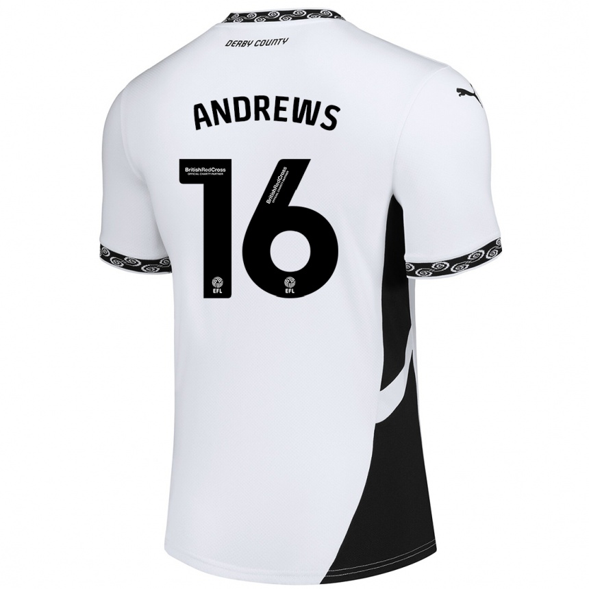 Hombre Fútbol Camiseta Marli Rhodes-Andrews #16 Blanco Negro 1ª Equipación 2024/25