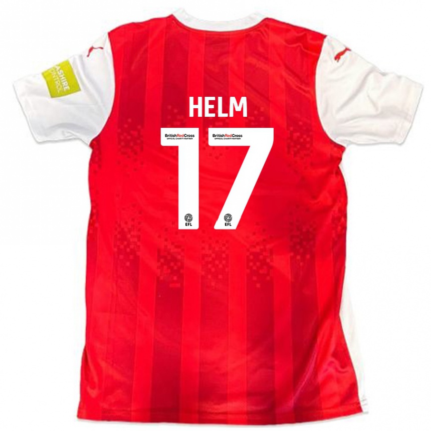 Hombre Fútbol Camiseta Mark Helm #17 Rojo Blanco 1ª Equipación 2024/25