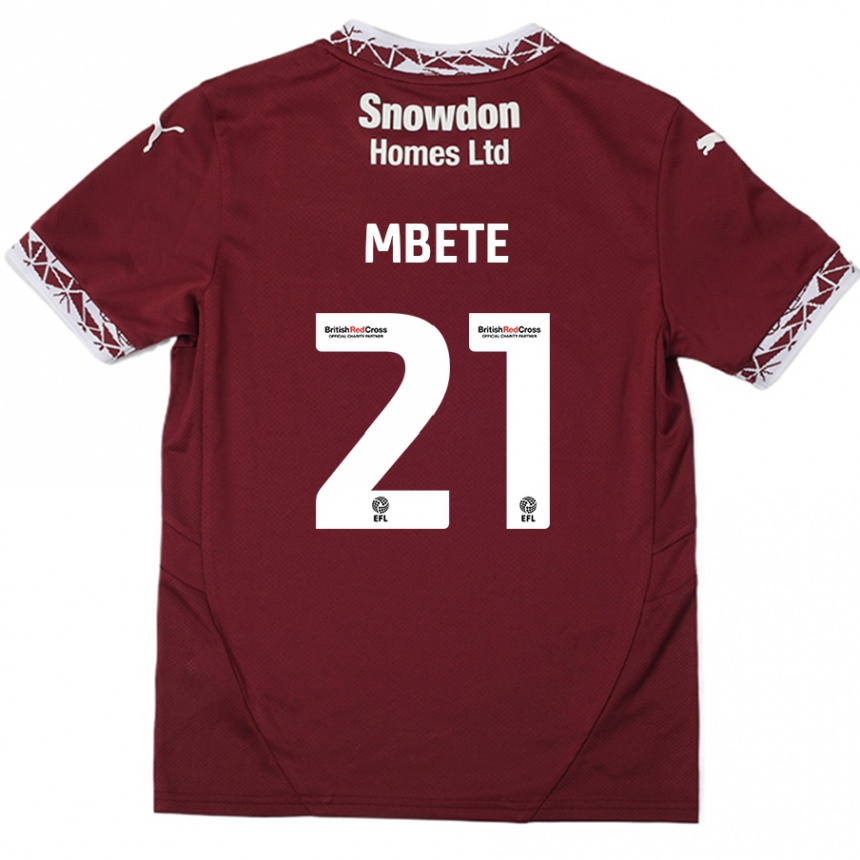 Hombre Fútbol Camiseta Luke Mbete #21 Borgoña 1ª Equipación 2024/25