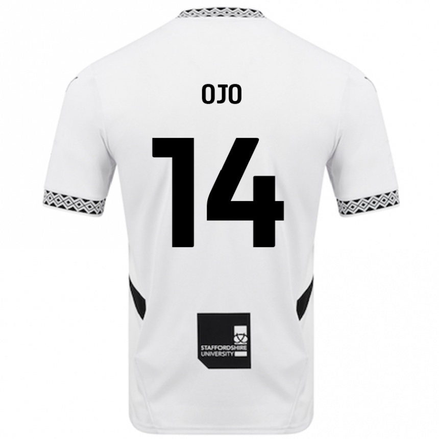 Hombre Fútbol Camiseta Funso Ojo #14 Blanco 1ª Equipación 2024/25