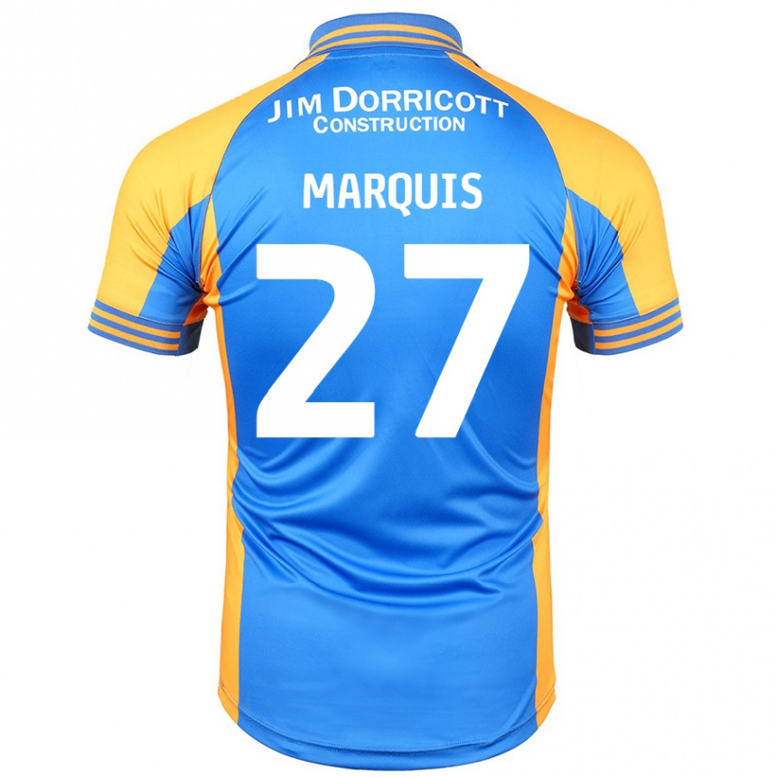 Hombre Fútbol Camiseta John Marquis #27 Azul Ámbar 1ª Equipación 2024/25