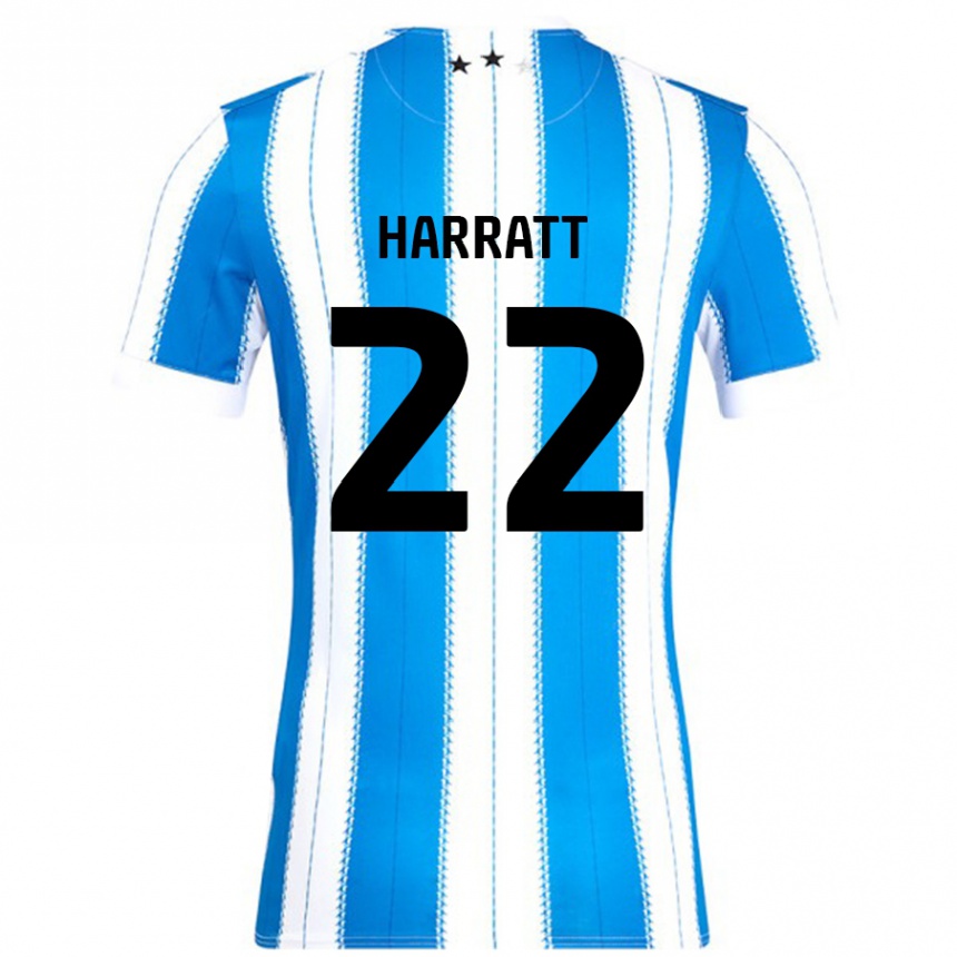 Hombre Fútbol Camiseta Kian Harratt #22 Azul Blanco 1ª Equipación 2024/25