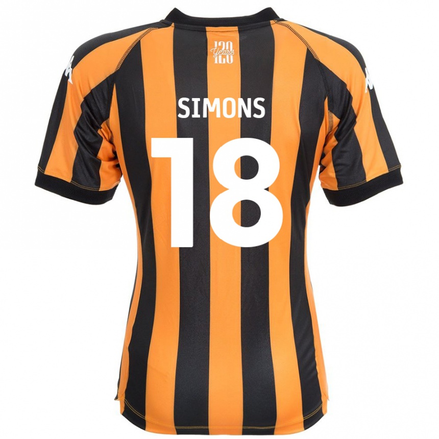 Hombre Fútbol Camiseta Xavier Simons #18 Negro Ámbar 1ª Equipación 2024/25