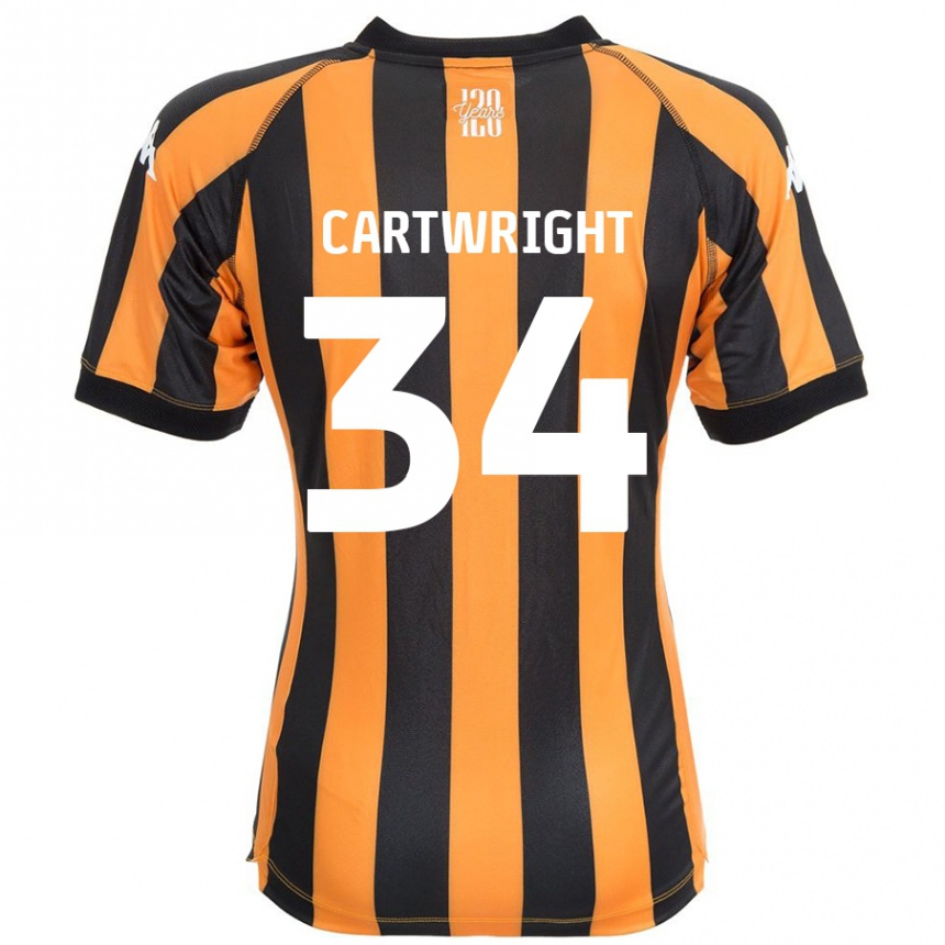 Hombre Fútbol Camiseta Harvey Cartwright #34 Negro Ámbar 1ª Equipación 2024/25