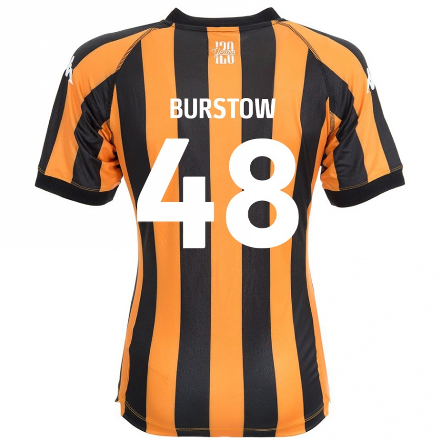 Hombre Fútbol Camiseta Mason Burstow #48 Negro Ámbar 1ª Equipación 2024/25