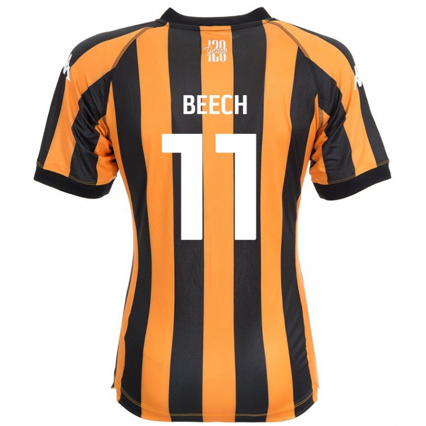 Hombre Fútbol Camiseta Rebecca Beech #11 Negro Ámbar 1ª Equipación 2024/25