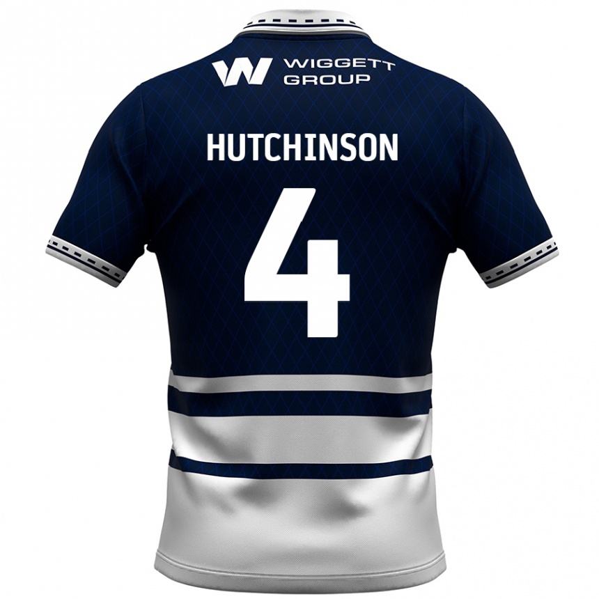 Hombre Fútbol Camiseta Shaun Hutchinson #4 Azul Marino Blanco 1ª Equipación 2024/25