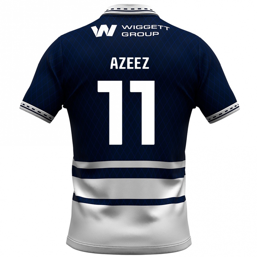 Hombre Fútbol Camiseta Femi Azeez #11 Azul Marino Blanco 1ª Equipación 2024/25