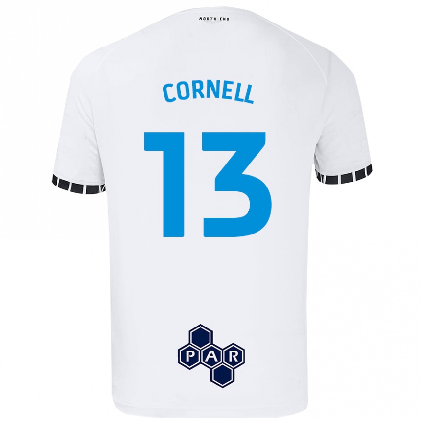 Hombre Fútbol Camiseta David Cornell #13 Blanco 1ª Equipación 2024/25