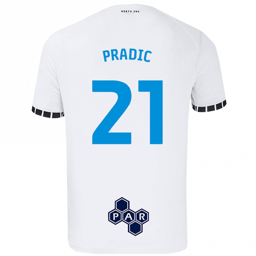 Hombre Fútbol Camiseta James Pradic #21 Blanco 1ª Equipación 2024/25