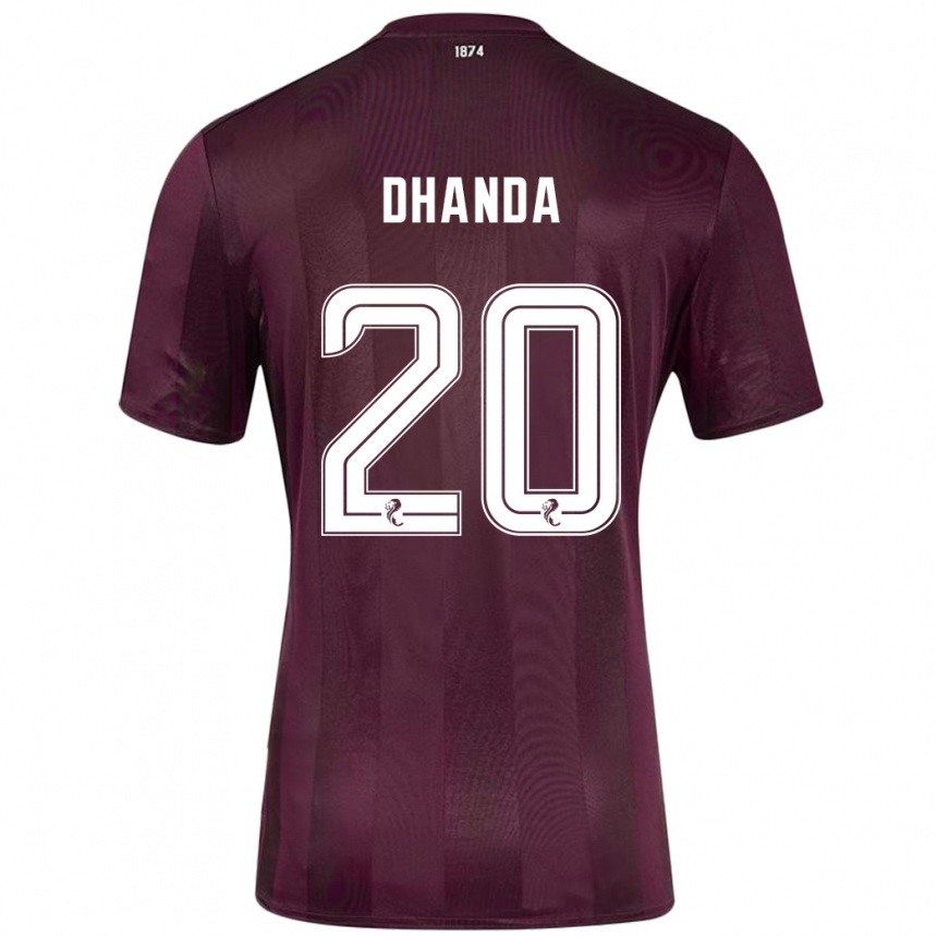 Hombre Fútbol Camiseta Yan Dhanda #20 Borgoña 1ª Equipación 2024/25