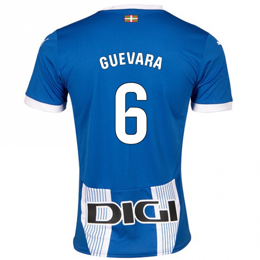 Hombre Fútbol Camiseta Ander Guevara #6 Azul 1ª Equipación 2024/25