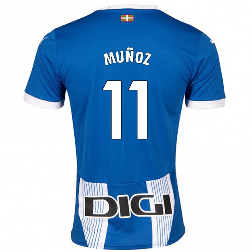 Hombre Fútbol Camiseta Egoitz Muñoz #11 Azul 1ª Equipación 2024/25