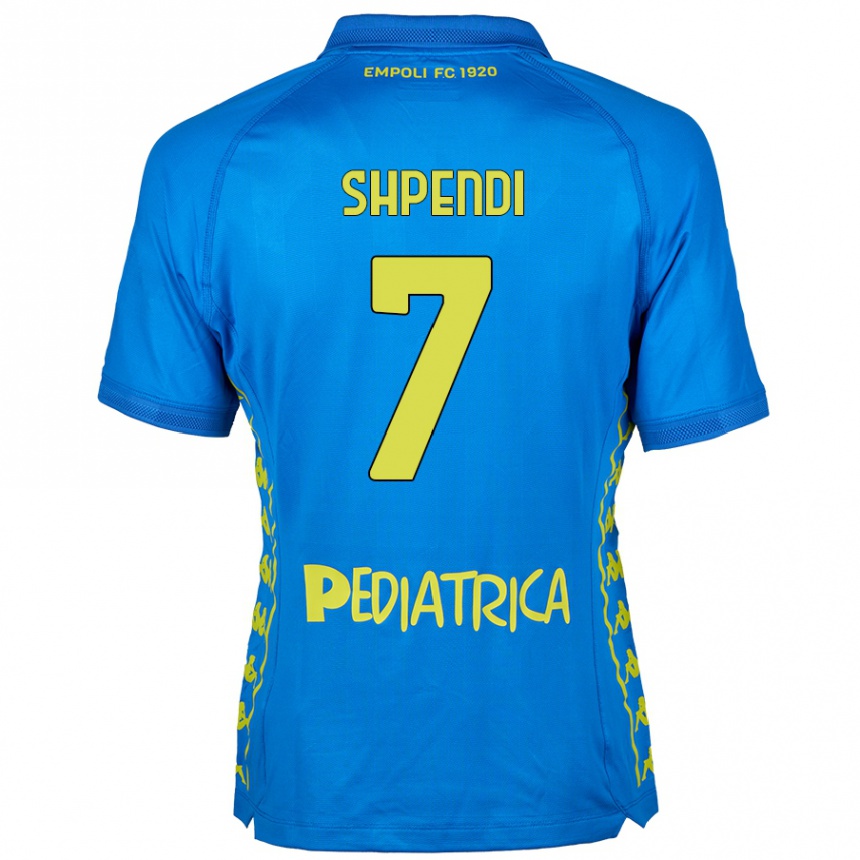 Hombre Fútbol Camiseta Stiven Shpendi #7 Azul 1ª Equipación 2024/25