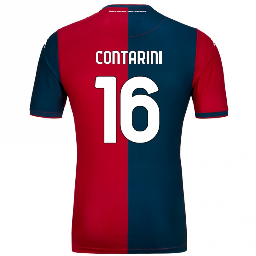 Hombre Fútbol Camiseta Jacopo Contarini #16 Rojo Azul Oscuro 1ª Equipación 2024/25