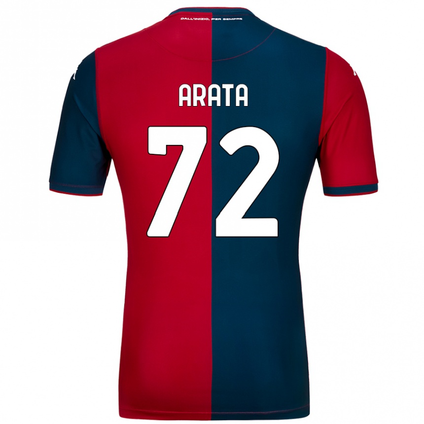 Hombre Fútbol Camiseta Stefano Arata #72 Rojo Azul Oscuro 1ª Equipación 2024/25