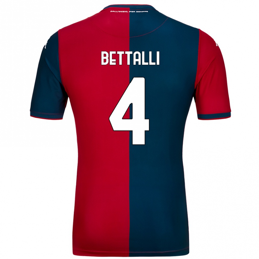 Hombre Fútbol Camiseta Giorgia Bettalli #4 Rojo Azul Oscuro 1ª Equipación 2024/25