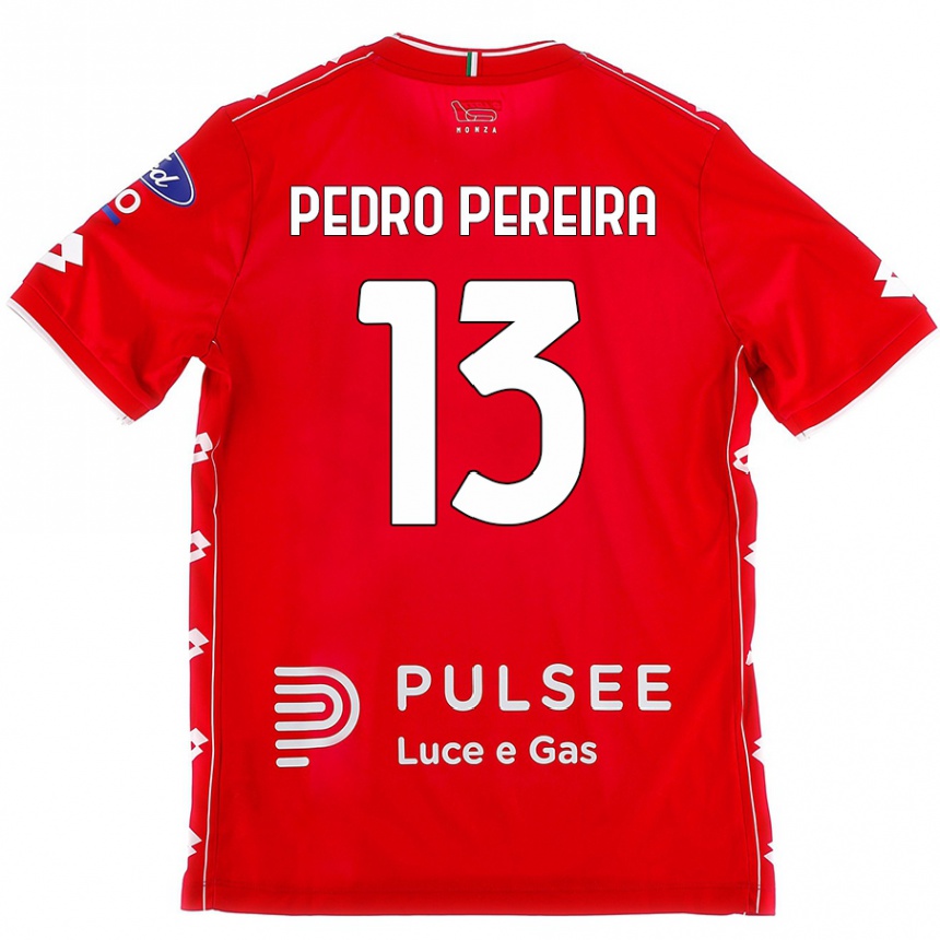 Hombre Fútbol Camiseta Pedro Pereira #13 Rojo Blanco 1ª Equipación 2024/25