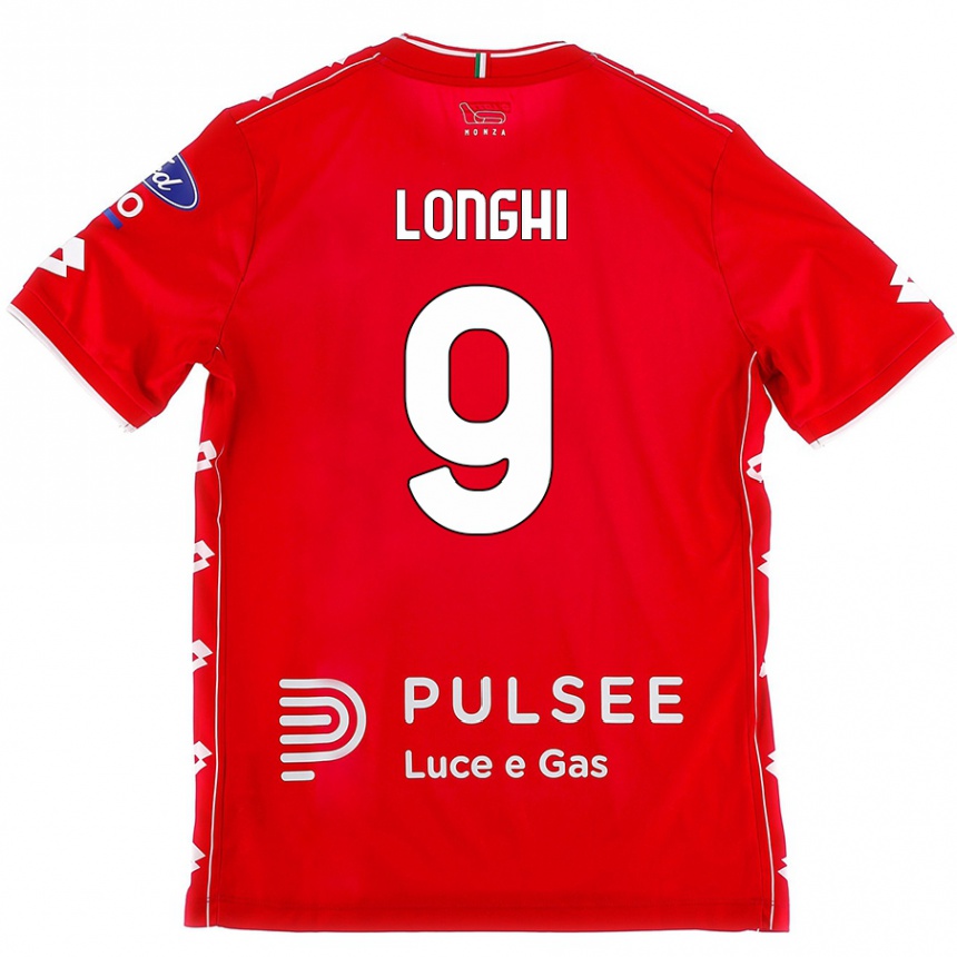 Hombre Fútbol Camiseta Jordan Longhi #9 Rojo Blanco 1ª Equipación 2024/25