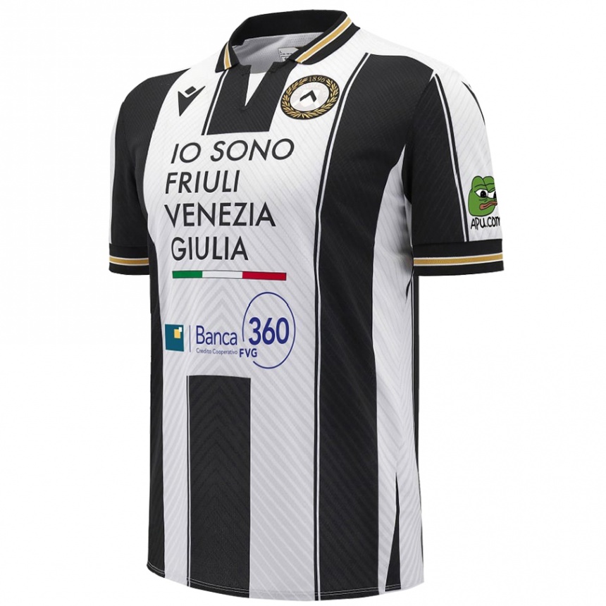 Hombre Fútbol Camiseta Manuel Conti #32 Blanco Negro 1ª Equipación 2024/25