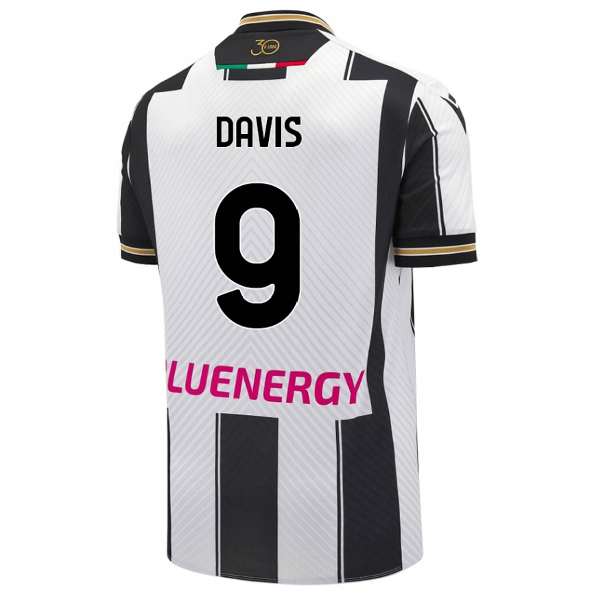 Hombre Fútbol Camiseta Keinan Davis #9 Blanco Negro 1ª Equipación 2024/25