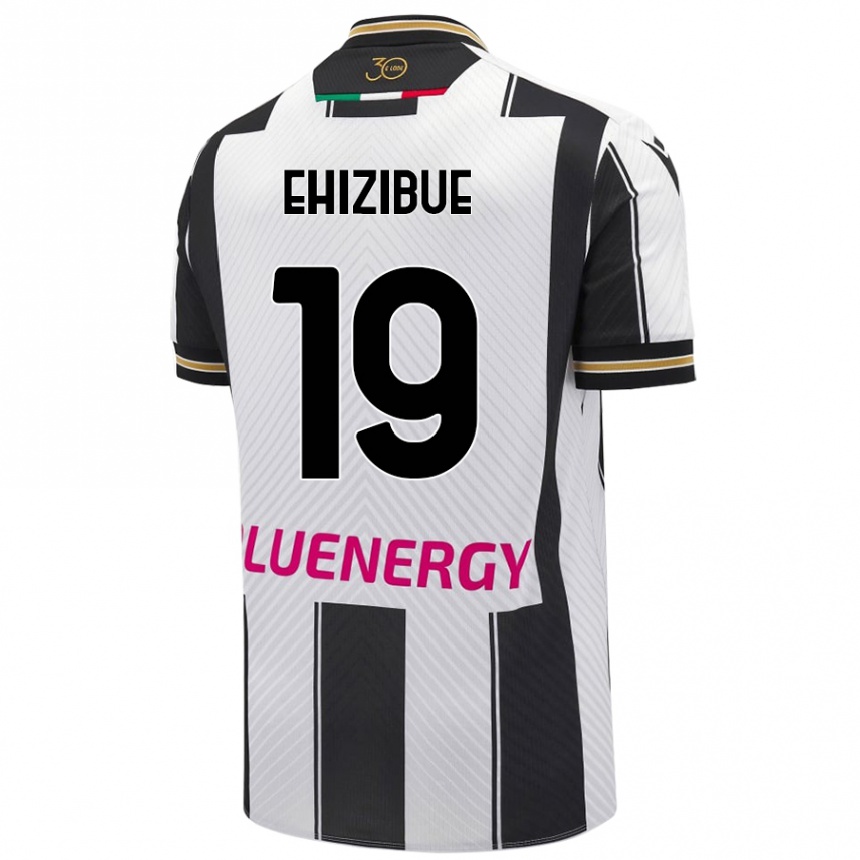 Hombre Fútbol Camiseta Kingsley Ehizibue #19 Blanco Negro 1ª Equipación 2024/25