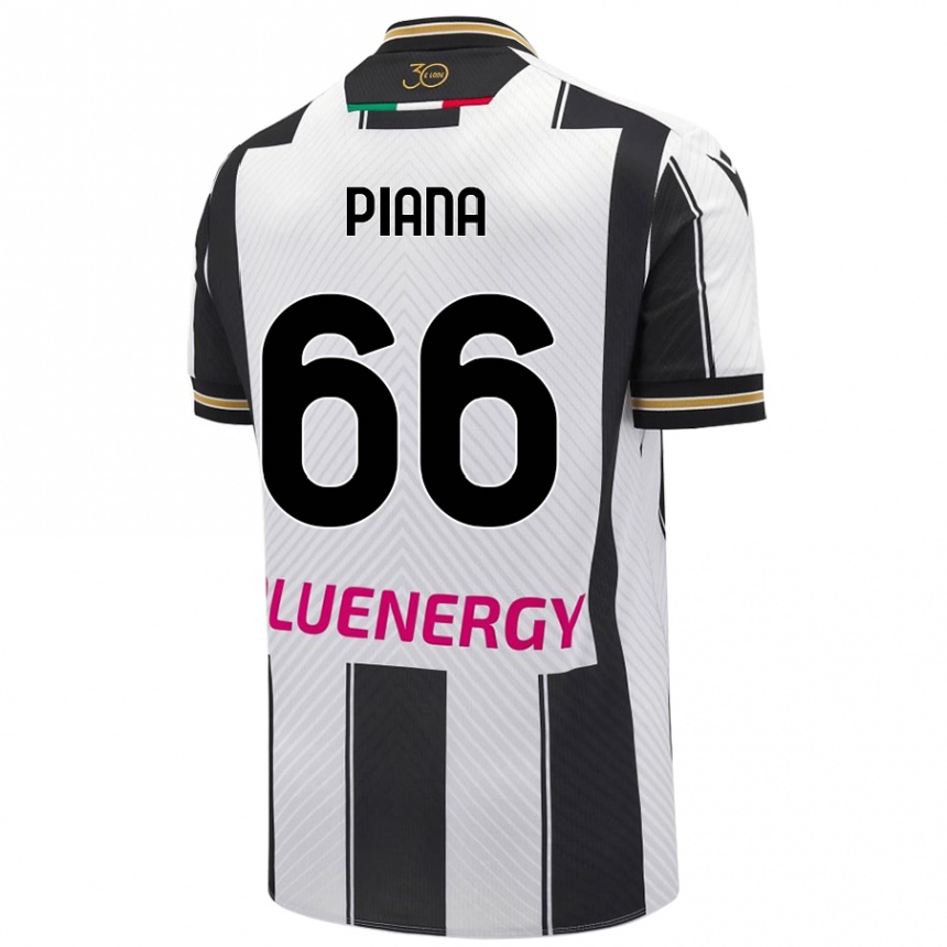 Hombre Fútbol Camiseta Edoardo Piana #66 Blanco Negro 1ª Equipación 2024/25