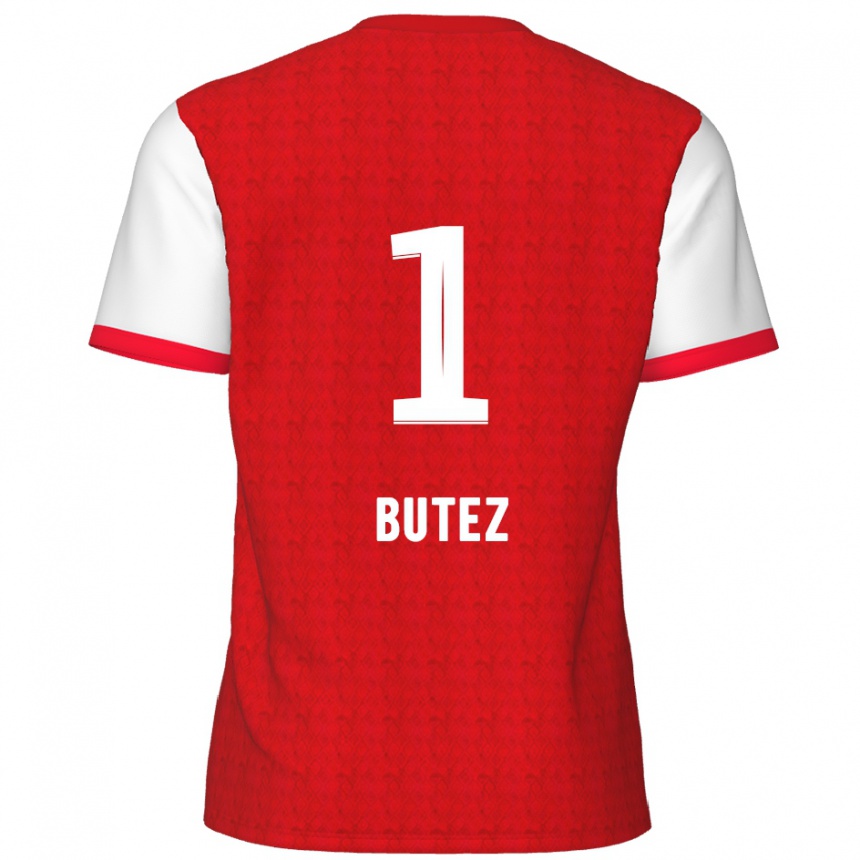 Hombre Fútbol Camiseta Jean Butez #1 Rojo Blanco 1ª Equipación 2024/25