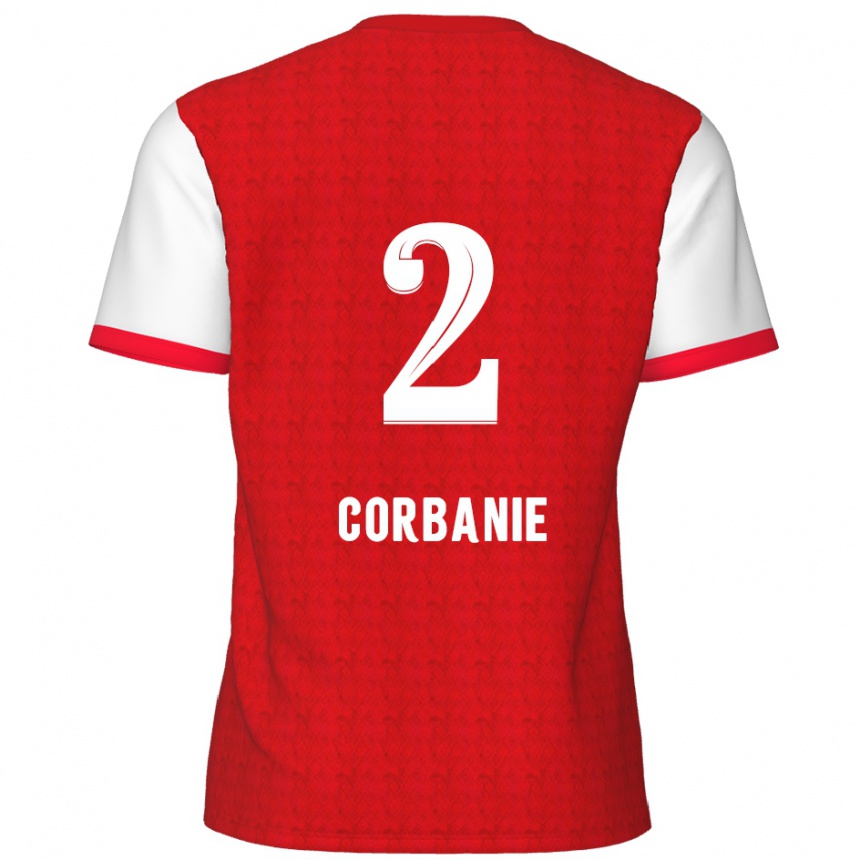 Hombre Fútbol Camiseta Kobe Corbanie #2 Rojo Blanco 1ª Equipación 2024/25