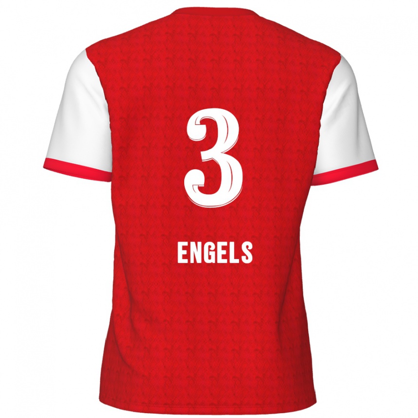 Hombre Fútbol Camiseta Björn Engels #3 Rojo Blanco 1ª Equipación 2024/25