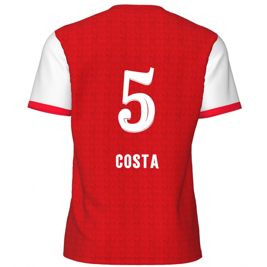 Hombre Fútbol Camiseta Ayrton Costa #5 Rojo Blanco 1ª Equipación 2024/25