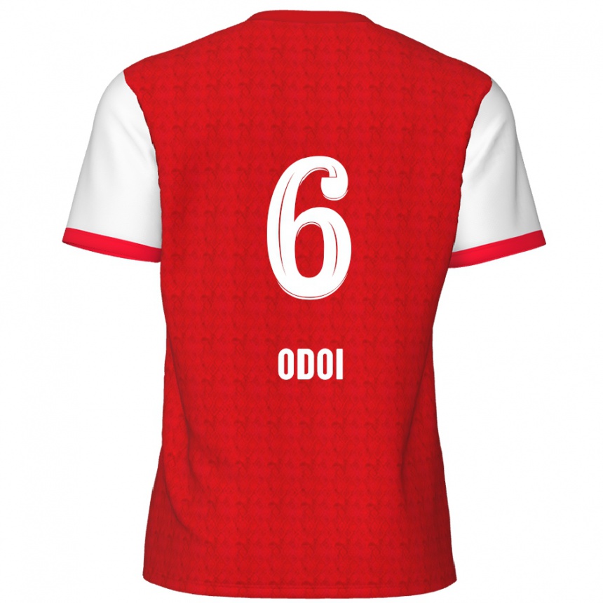 Hombre Fútbol Camiseta Denis Odoi #6 Rojo Blanco 1ª Equipación 2024/25